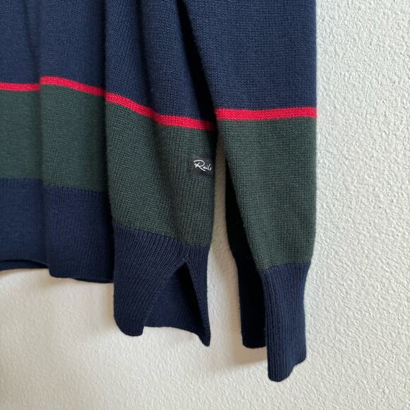 Rails Green Blue Stripe Kent Rugby Pullover Crew Neck Sweater Men’s XL NWT - Picture 4 of 7